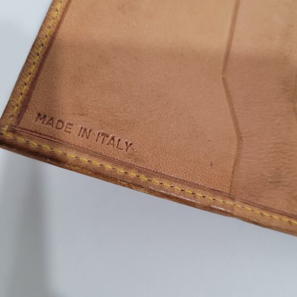 Hunting World Black Tan Wallet Long Checkbook Card Holder Leather Bifold Italian - Picture 4 of 11